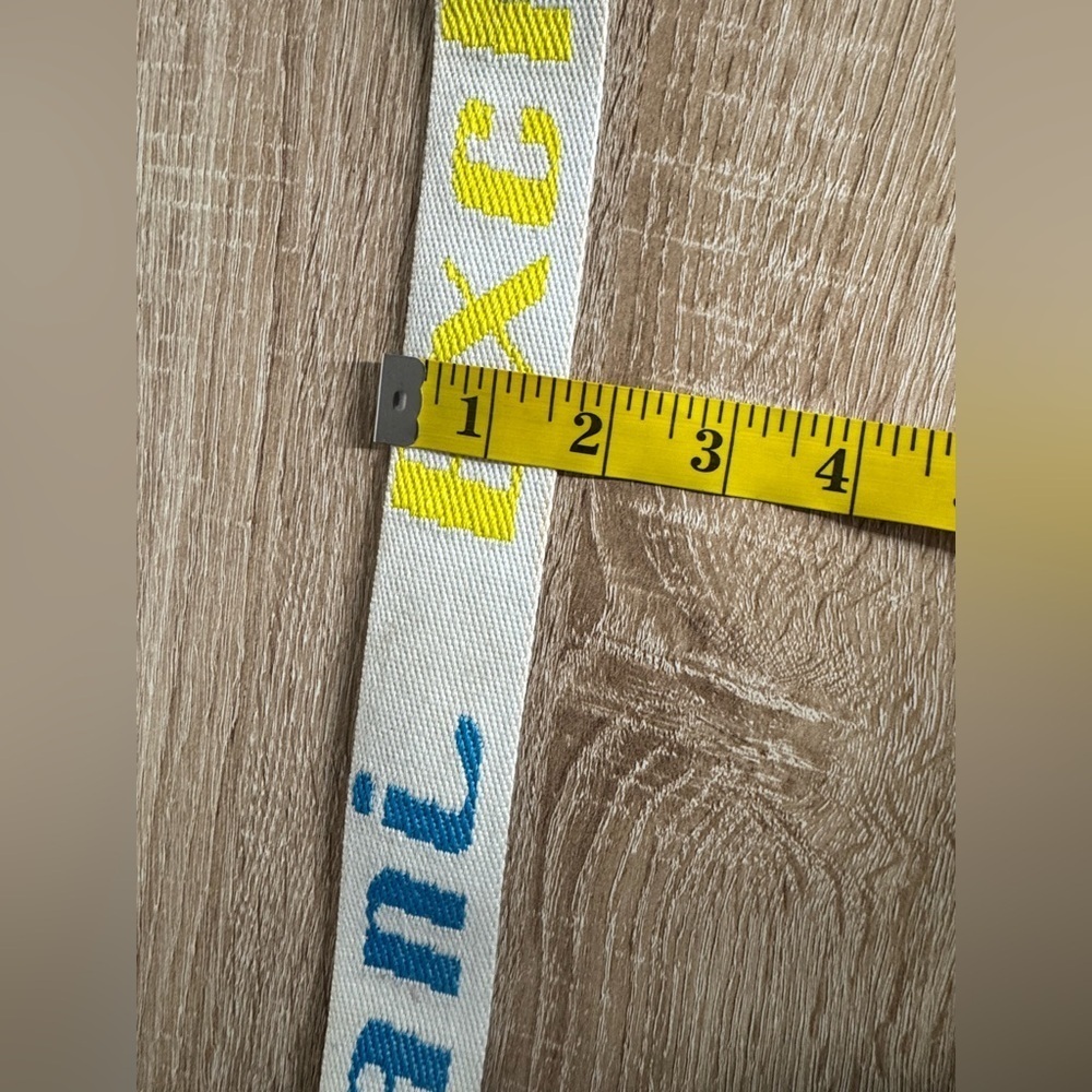 Armani Exchange Women M White Canvas Multicolor Belt - Picture 13 of 13